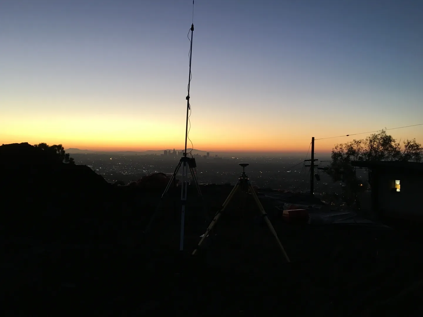 Civil equipment placed on top of a mountain