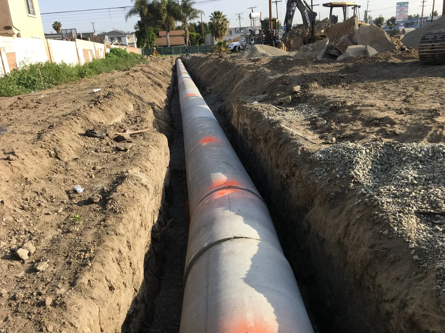 Several cement rolls laid as a pipe