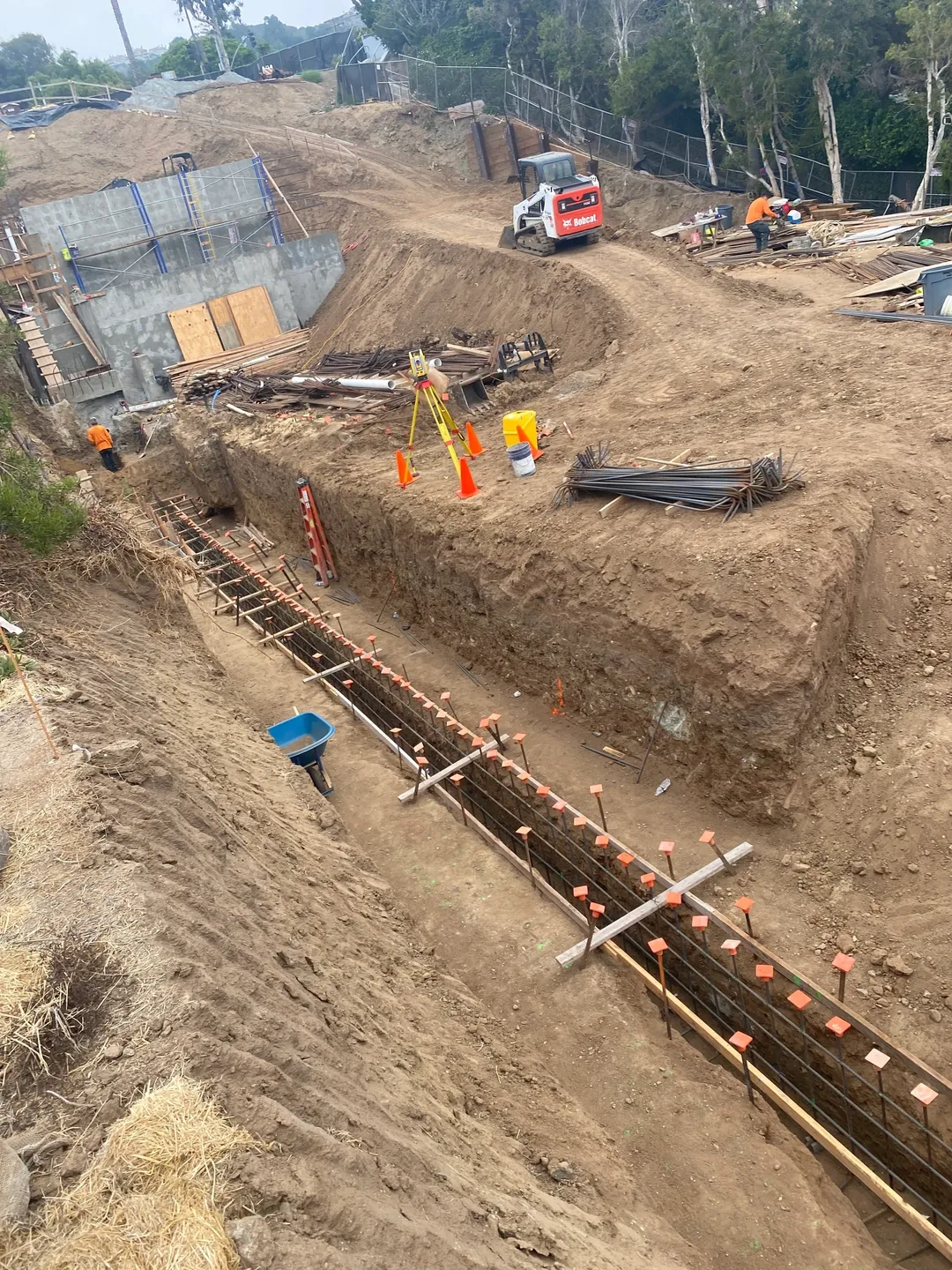 Aerial view of under construction site